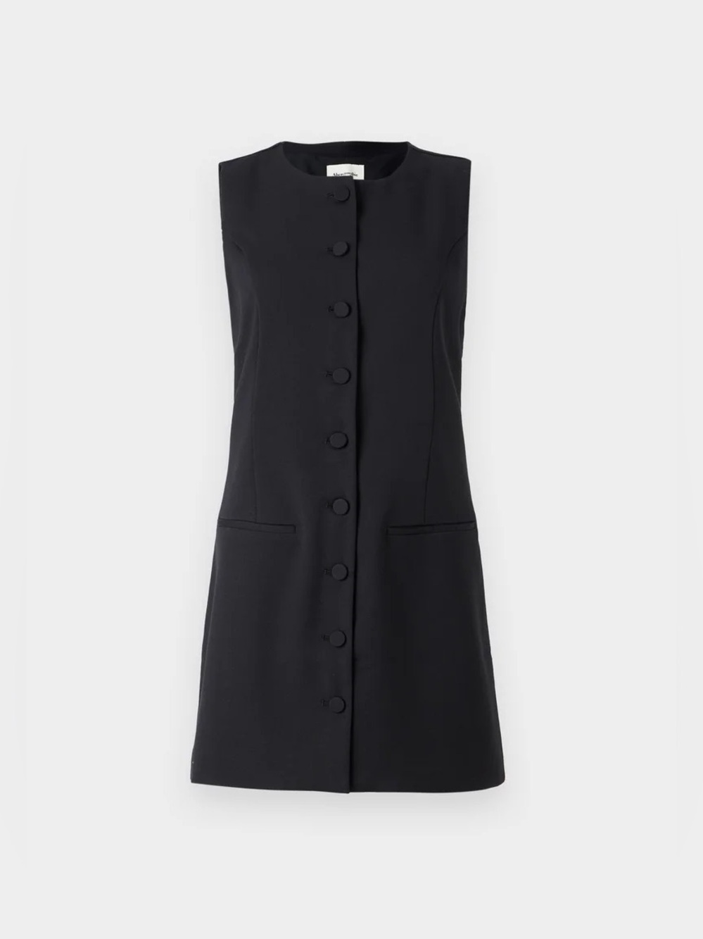 The A&F Mara High-Neck Vest Mini Dress in Black